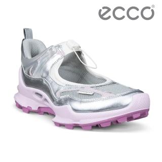 【ecco】BIOM C-TRAIL W 蹤跡健步鏤空戶外繫帶休閒鞋 女鞋(銀色/水泥灰/黑色/白色 80365361695)