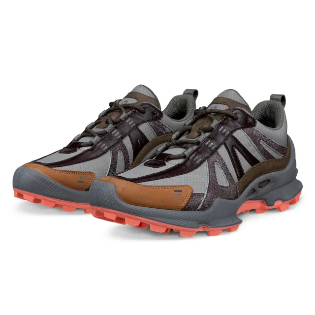 【ecco】BIOM C-TRAIL M NRL聯名款 健步蹤跡拼接戶外運動鞋 男鞋(淺棕色/紅色/鴿子灰/棕褐色 80344461315)
