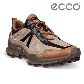 【ecco】BIOM C-TRAIL W NRL聯名款 健步蹤跡拼接設計戶外運動鞋 女鞋(淺棕色/摩卡棕/慄棕色 80343361314)