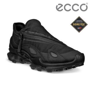 【ecco】BIOM C-TRAIL W 蹤跡健步拉鍊式防水戶外休閒鞋 女鞋(黑色 80345351094)