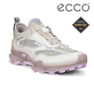 【ecco】BIOM C-TRAIL W 蹤跡健步山系防水戶外休閒鞋 女鞋(冰白色/砂礫灰/玫瑰粉 80338361384)