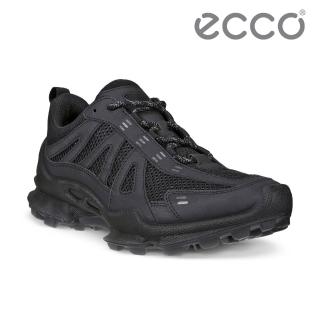 【ecco】BIOM C-TRAIL W 蹤跡健步織物皮革運動休閒鞋 女鞋(黑色 80322351052)