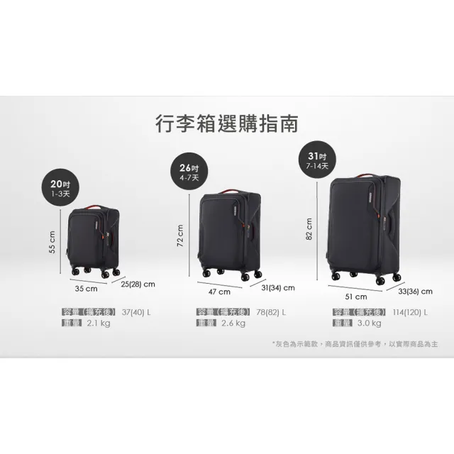【AMERICAN TOURISTER 美國旅行者】31吋  APPLITE 5 前開式/上掀式可擴充輕量軟殼行李箱/布箱(多色可選)