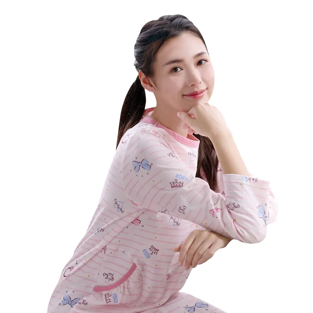 【Wacoal 華歌爾】睡衣-家居系列 M-L純棉針織條紋印花洋裝 LWY48033YV(金菊黃)