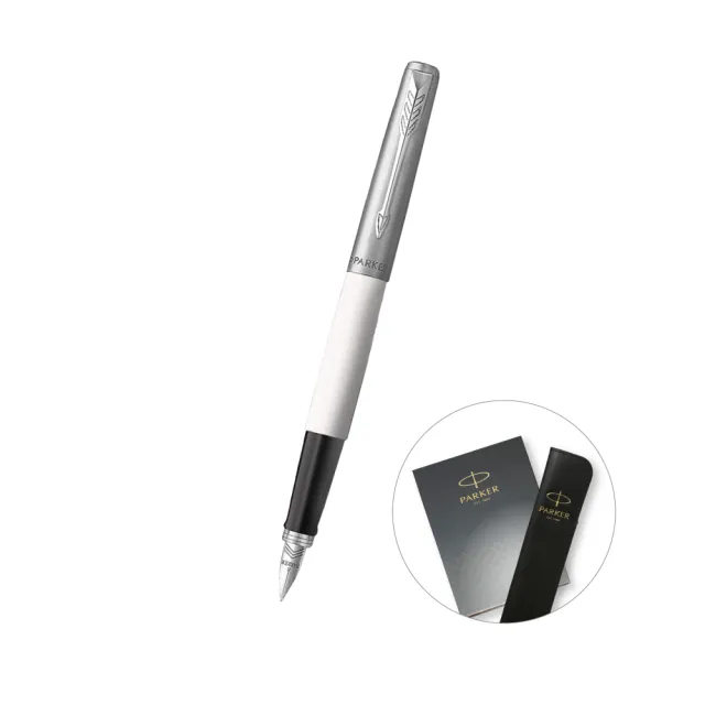 【PARKER】Jotter ABS 白桿鋼筆 真皮筆套禮盒 客製化刻字