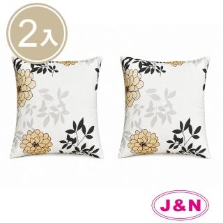 【J&N】花舞夜影雙層抱枕 60*60cm (金色-2入)