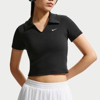 【NIKE 耐吉】AS W NSW ESSNTL SS POLO CRP TO 黑 女款 緊身短版 POLO衫 短袖 IO2730-010