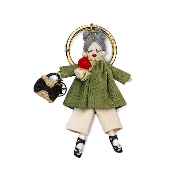 【HAPPYFACE】柔軟午後EMMA DOLL 質感包包配件墜飾 橄欖綠(E28243)