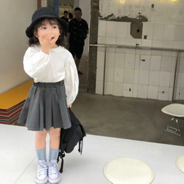 【橘魔法】深灰百褶裙 女童 兒童 童裝 短裙 裙子 半身裙 學院風 制服 校園 學生 表演