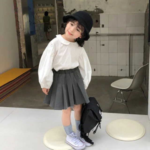 【橘魔法】深灰百褶裙 女童 兒童 童裝 短裙 裙子 半身裙 學院風 制服 校園 學生 表演