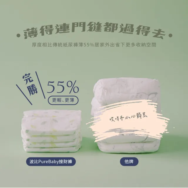 【PureBaby 波比】獨家嘗鮮組 植萃抑菌尿布接財褲x3+財水濕紙巾x1(北港武德宮獨家聯名)無甲醯胺