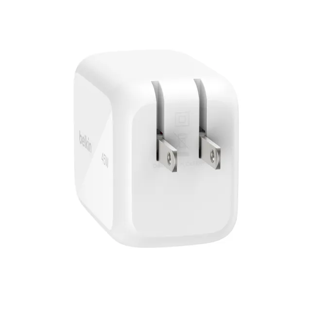 【BELKIN】UltraCharge 45W GaN 伸縮線充電器(1C孔+1C線_線長可伸縮0.8M)(WCH023qcWH)