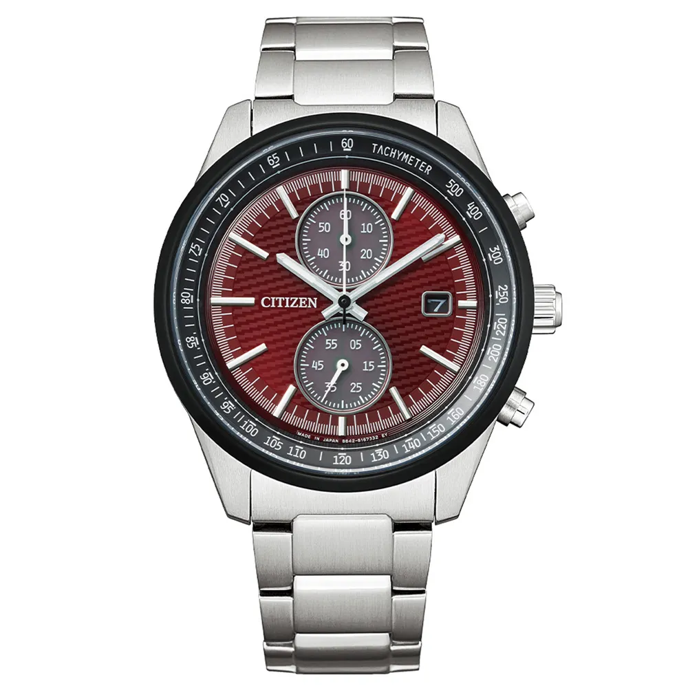 【CITIZEN 星辰】東京.紅限量版GENTS藍寶石不鏽鋼帶錶41mm (CA7034-96W)618年中慶