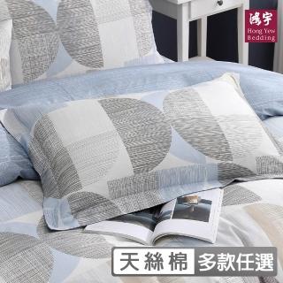 【HongYew 鴻宇】300織天絲棉 歐式壓框薄枕套-多款任選(2入)