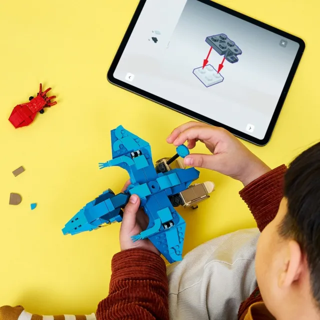 【LEGO 樂高】侏羅紀世界系列 77977 恐龍寶寶：無齒翼龍(恐龍 創意遊戲 禮物 兒童玩具)