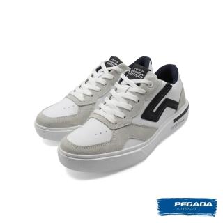 【PEGADA】NAGASHIRO永城Urban Driven 拼接皮革超輕量 Levitech 休閒鞋｜經典白灰（111951-WGY）
