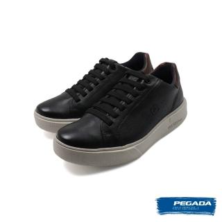 【PEGADA】NAGASHIRO永城 AUrban Driven 慄棕飾邊頂級真皮超輕量休閒鞋-曜石曜黑(111901-BL)