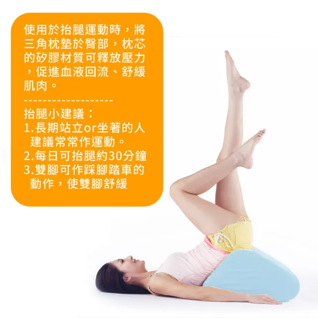 【LooCa】吸濕排汗萬用三角靠墊(藍)