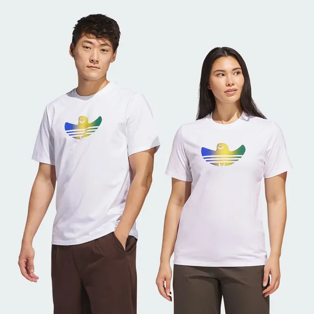 【adidas 愛迪達】短袖上衣 男 女 中性 SHMOO FILL TEE 白 JC7760