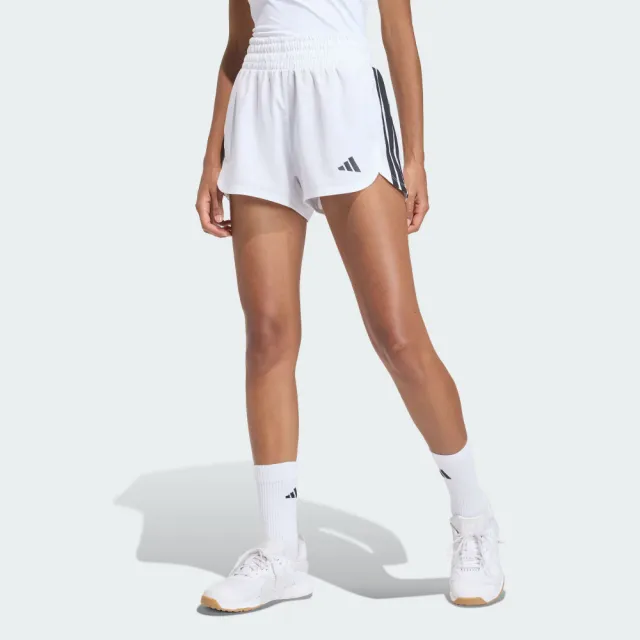 【adidas 愛迪達】短褲 女 運動褲 PACER HIGH W 白 KD7324