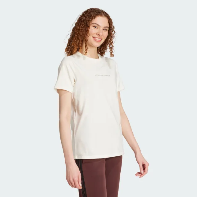 【adidas 愛迪達】短袖上衣 女 W C DDL CAMP T 米白 JX5322