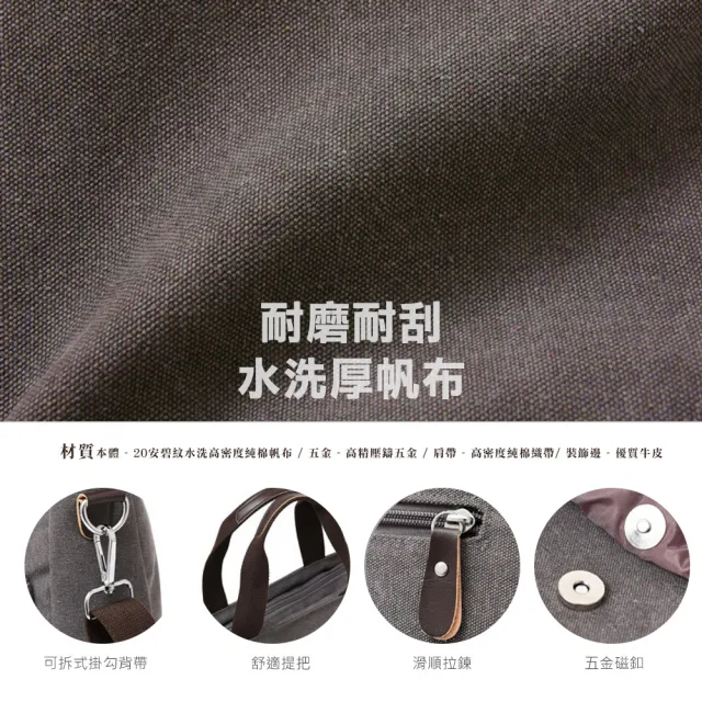 【Billgo】加厚兩用多功能公事包4款 多色 帆布復古加厚手提包 中性男斜背肩背包側背包 工地包