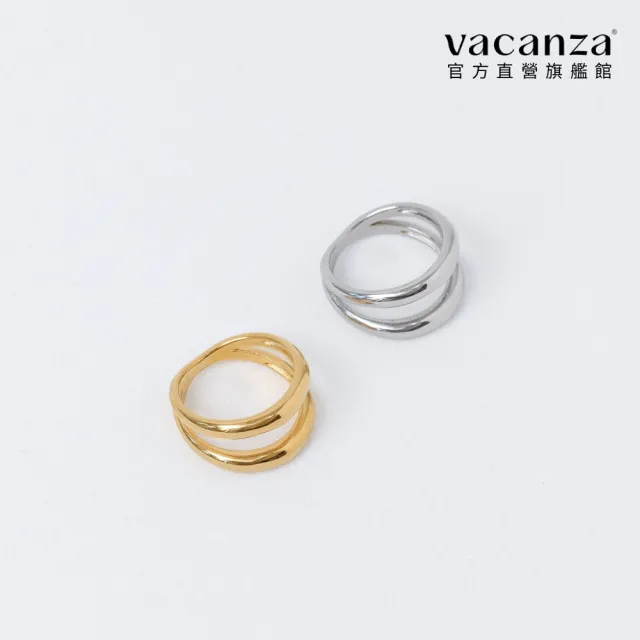 【vacanza】純鋼飾品|不規則雙層 純鋼戒指 (抗過敏 生日禮物)