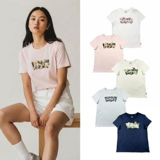 【LEVIS】甜美花漾 Levis 女款 短T花卉 純棉 經典Logo 柔軟透氣 圓領 短袖 T恤 @1884