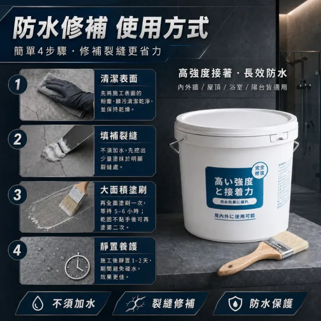 【寶媽咪】台灣製強效防水膠3入贈疏通2(居家整修/漏水滴水/颱風/整新翻修/災後修繕/牆角滲水/屋簷積水)