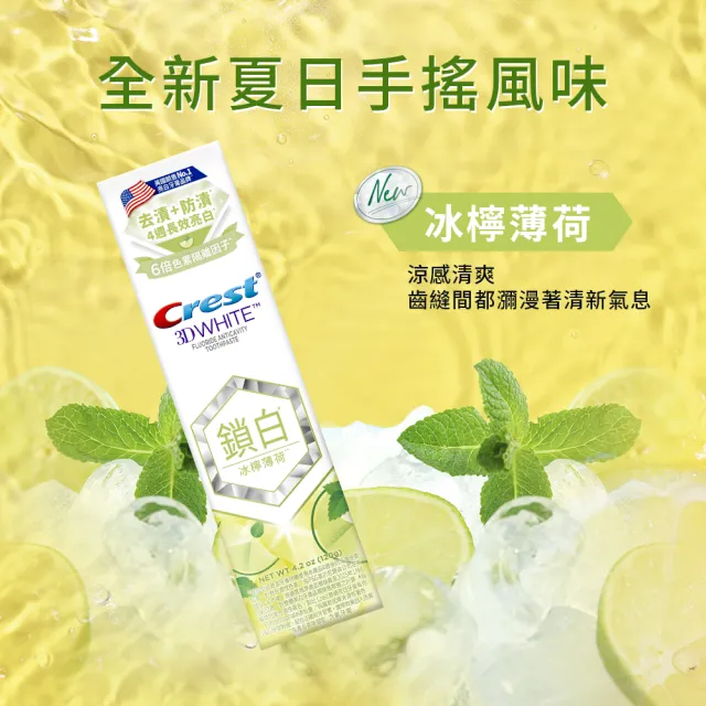 【Crest】好評囤貨組-香氛鎖白 美白牙膏120g 12入．牙齒美白(岡山夢白桃/清柚•白茶/海洋薄荷/清新雪櫻)