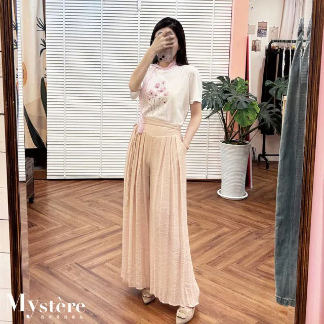 【my stere 我的時尚秘境】絲帶花朵寬鬆棉T 三色可選 棉質上衣 寬鬆T恤 花朵T恤 白T