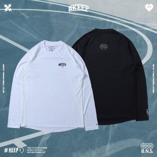 KEEP SMILEY HOOPS CORSET 微笑籃球 白色 黑色 印花 排汗 運動 訓練衣 長袖 束衣 (KS307)