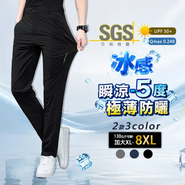 【Billgo】瞬涼-5度 大尺碼涼感彈力西裝褲-3色 XL-9XL｜SGS檢驗合格 防曬輕薄透氣 滑面&霧面