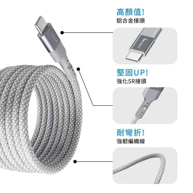 【mo select】3入組★100W Type C 磁吸手機充電線/傳輸線150公分快充線(mo選/iPhone17/筆電/三星適用)