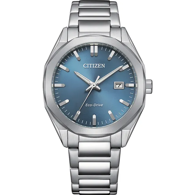 【CITIZEN 星辰】父親節推薦款 限量 光動能八角形經典大三針手錶-藍/38mm 送禮 禮物 推薦(BM7620-83M)