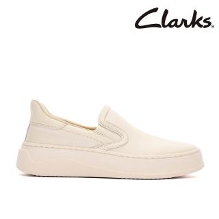 【Clarks】女鞋 輕盈系列 Lemolite Step女款真皮厚底工藝廓型套入增高鞋 休閒鞋 厚底鞋(白色)(CLF87770C)
