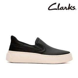 【Clarks】女鞋 Lemolite Step女款真皮厚底工藝廓型套入便鞋 增高鞋 休閒鞋(黑色)(CLF87769C)