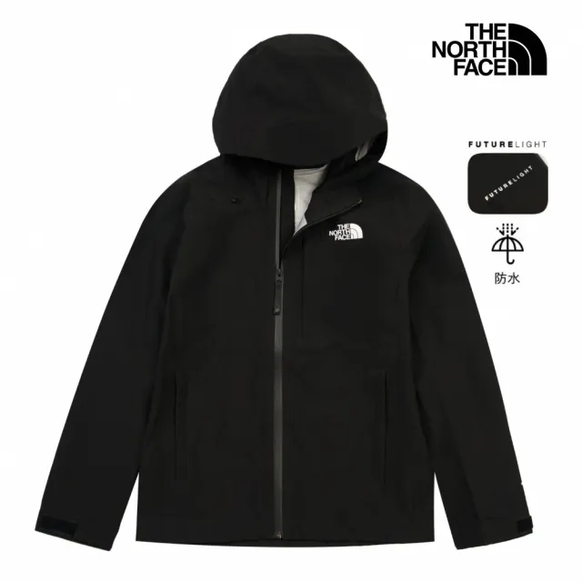 【The North Face】北面女款黑色FUTURELIGHT防水透氣衝鋒衣|8DF1JK3(外套)