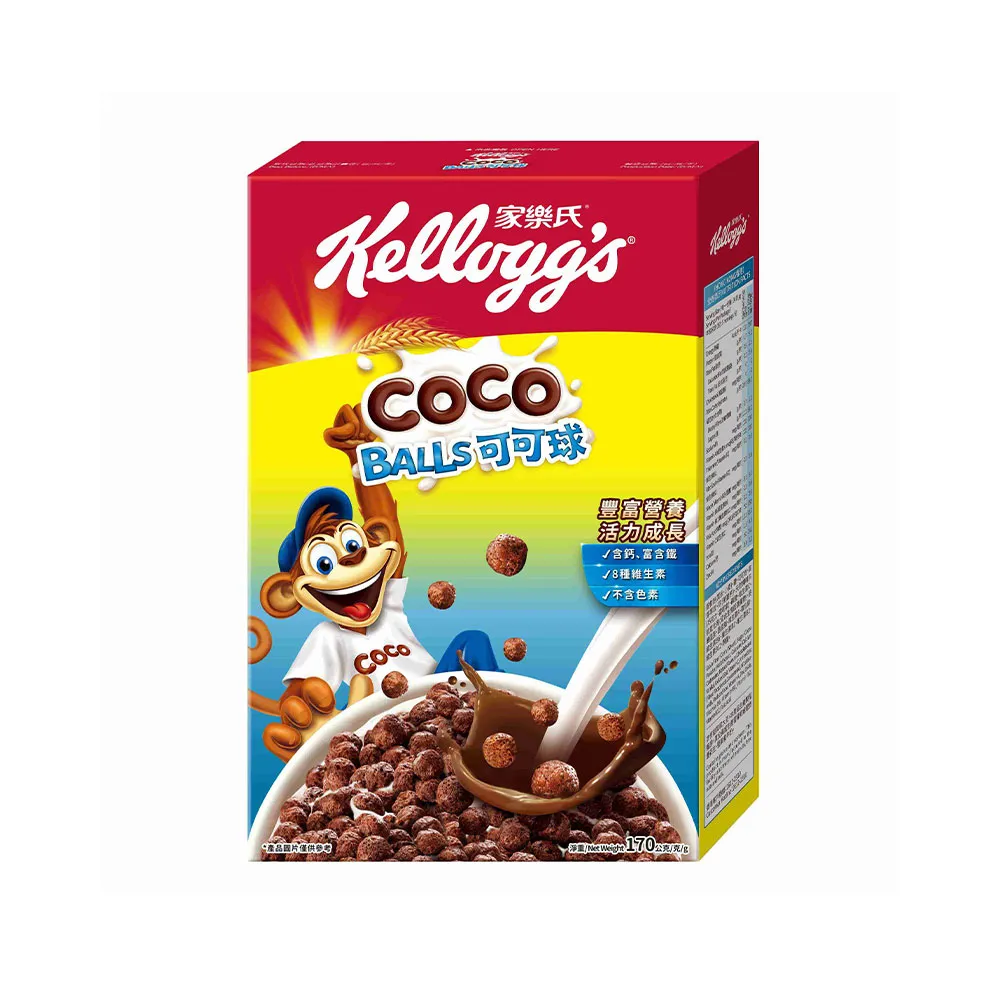 【家樂氏Kelloggs】可可球170gx1盒(非油炸 含鈣及多穀營養)