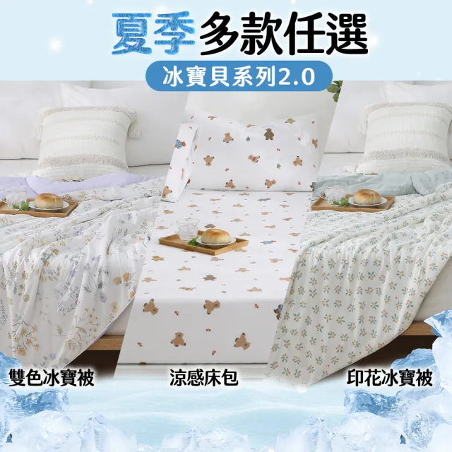 【HOYACASA  禾雅寢具】ICEBABY 2.0極凍涼感冰寶被/涼感床包枕套組-涼感系列(多款任選均一價) 涼被 冰冰被