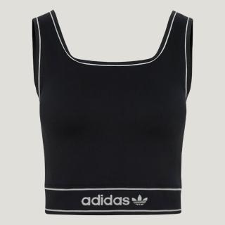 【adidas 愛迪達】背心 女 慢跑 WAISTBAND TANK 黑 LF4590