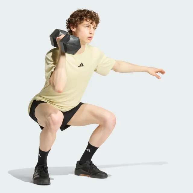 【adidas 愛迪達】短袖上衣 男 訓練 慢跑 亞規 D4T PrimeLift T 黃 KS1146