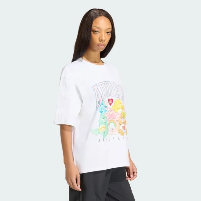 【adidas 愛迪達】Cb Os Tee 女 T恤 運動上衣 休閒短袖 白 亞版 純棉 小熊(KR1480)