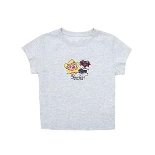【CONVERSE】Pets Graphic Baby Fit Tee 女款 淺灰色 休閒 上衣 短袖 WCJ771-GGN