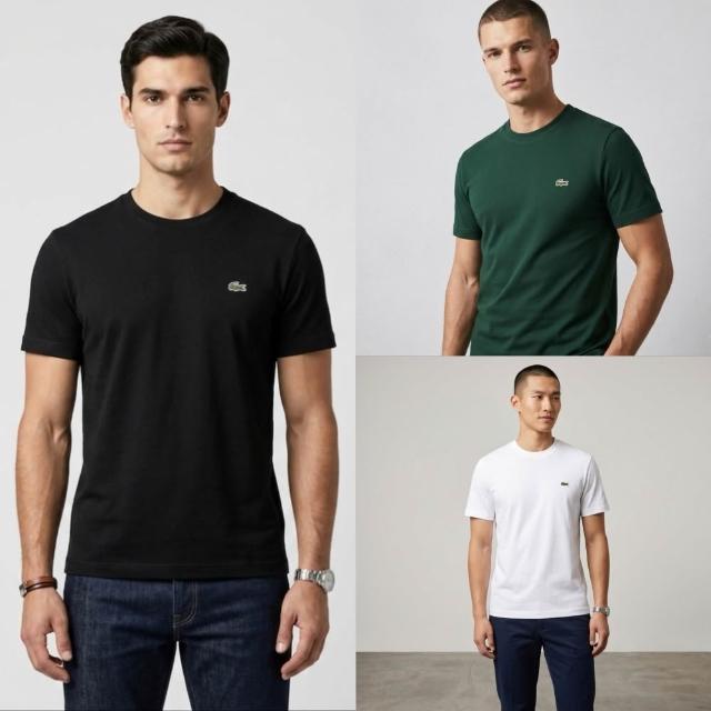 【LACOSTE】CLASSIC FIT 圓領短袖T恤(經典版型 LACOSTE鱷魚)