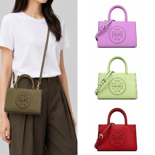【TORY BURCH】ELLA BIO縫線皮革兩用托特包(迷你/多色選)