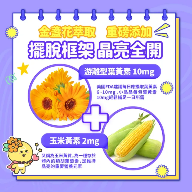 【EatBLISS 益比喜】小晶晶金盞花葉黃素凍升級版-葡萄口味(60入游離型.10mg.山桑子.兒童葉黃素.花青素)