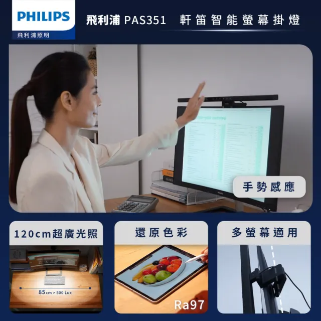 【Philips 飛利浦】軒笛智慧螢幕掛燈 (PD066)
