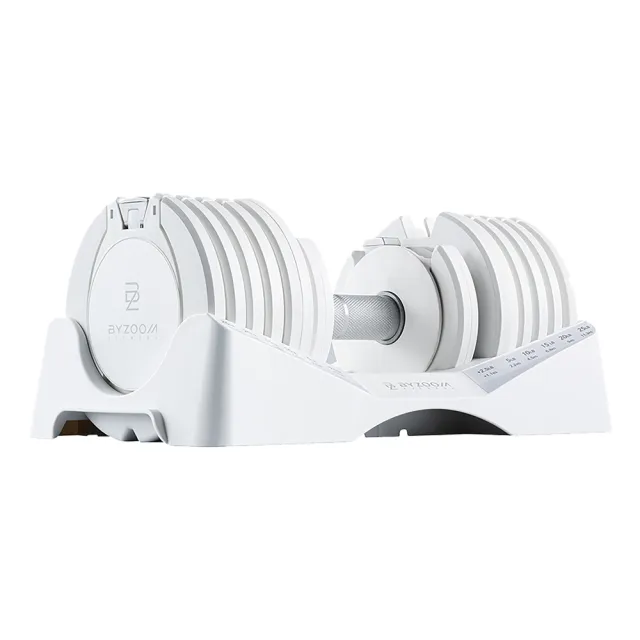 【BYZOOM FITNESS】Pure Series12.5KG(27.5LB) 可調式啞鈴*2+(30LB) 可調式壺鈴+啞鈴專用架+ 專用槓鈴桿