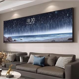 【Quality 聚家】客廳裝飾畫 高檔電子鐘 沙發背景墻大白墻壁畫掛畫 壁掛時鐘數顯 100長（LED靜默電子鐘）
